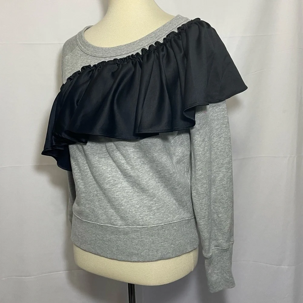 J. Crew Asymmetrical Ruffle Sweatshirt